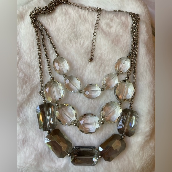 Premier Designs Faceted‎ Glass Layered Statement Necklace - Picture 1 of 8